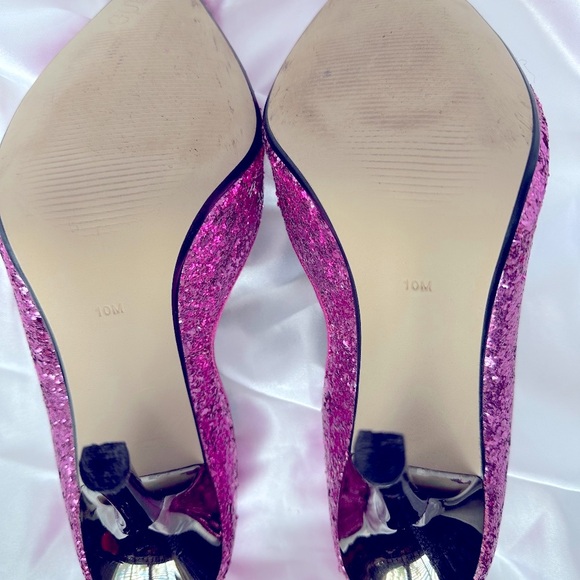 Guess Pink Sparkle Pointed Toe with Bronze Colored Heel - Picture 11 of 12